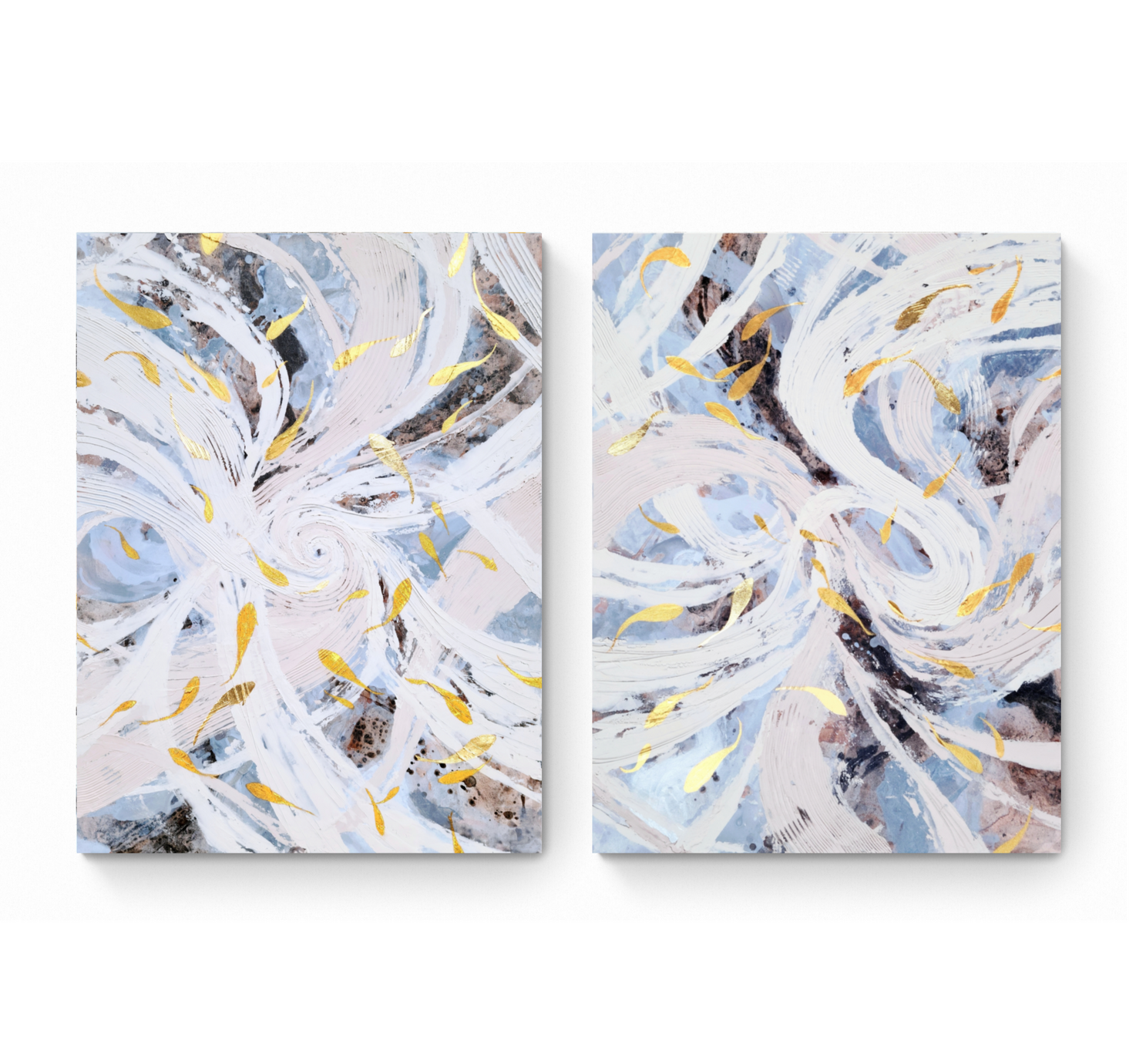 Gold on Steel I & II | 48 x 36